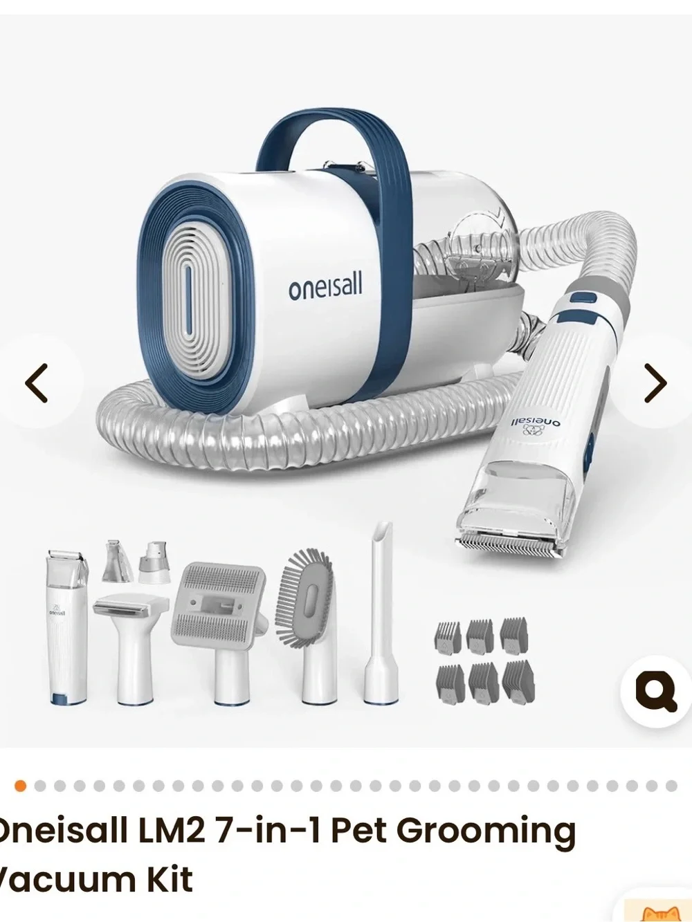 Oneisall LM2 7-in-1 Pet Grooming Vacuum Kit